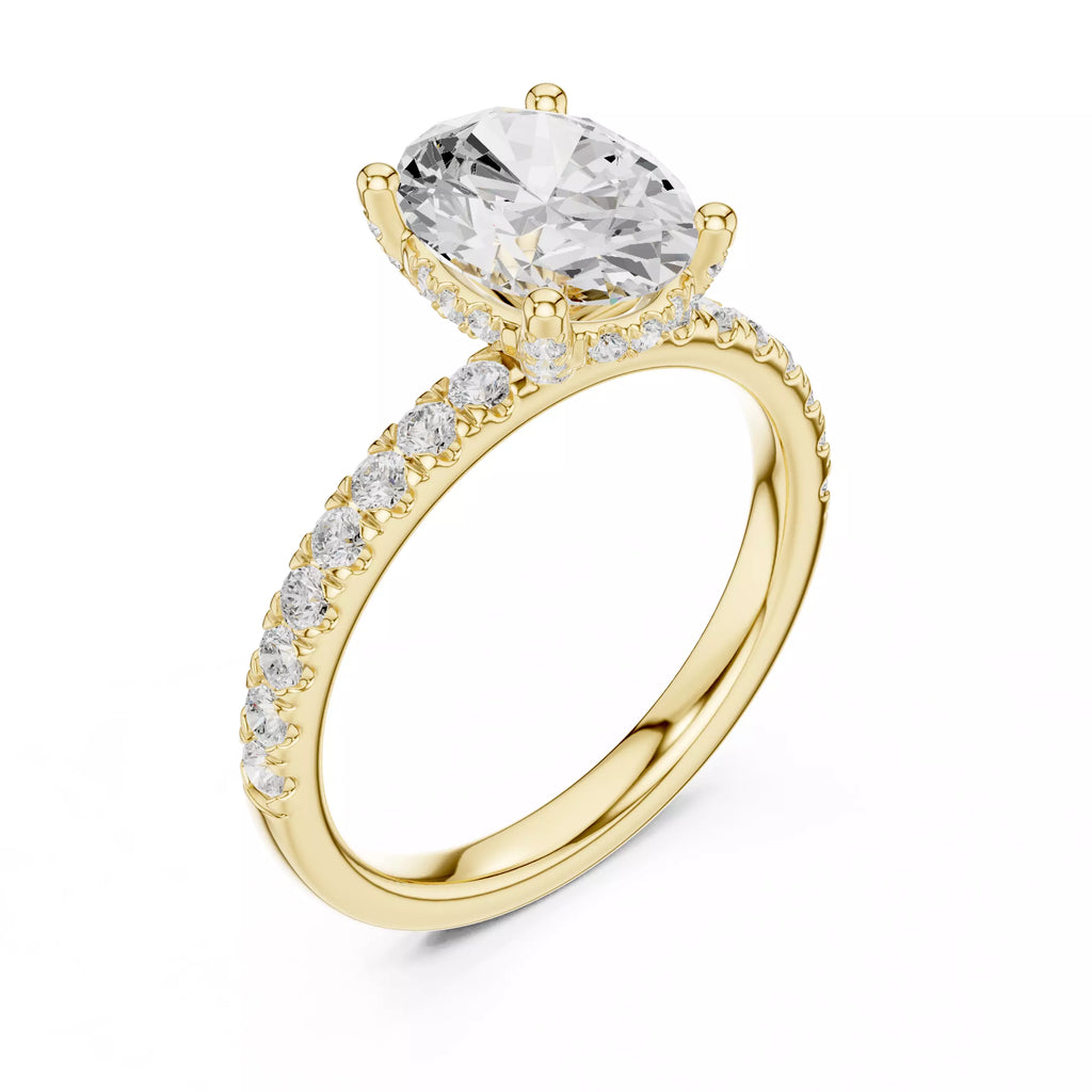 Pavé Solitaire Ring - Oval