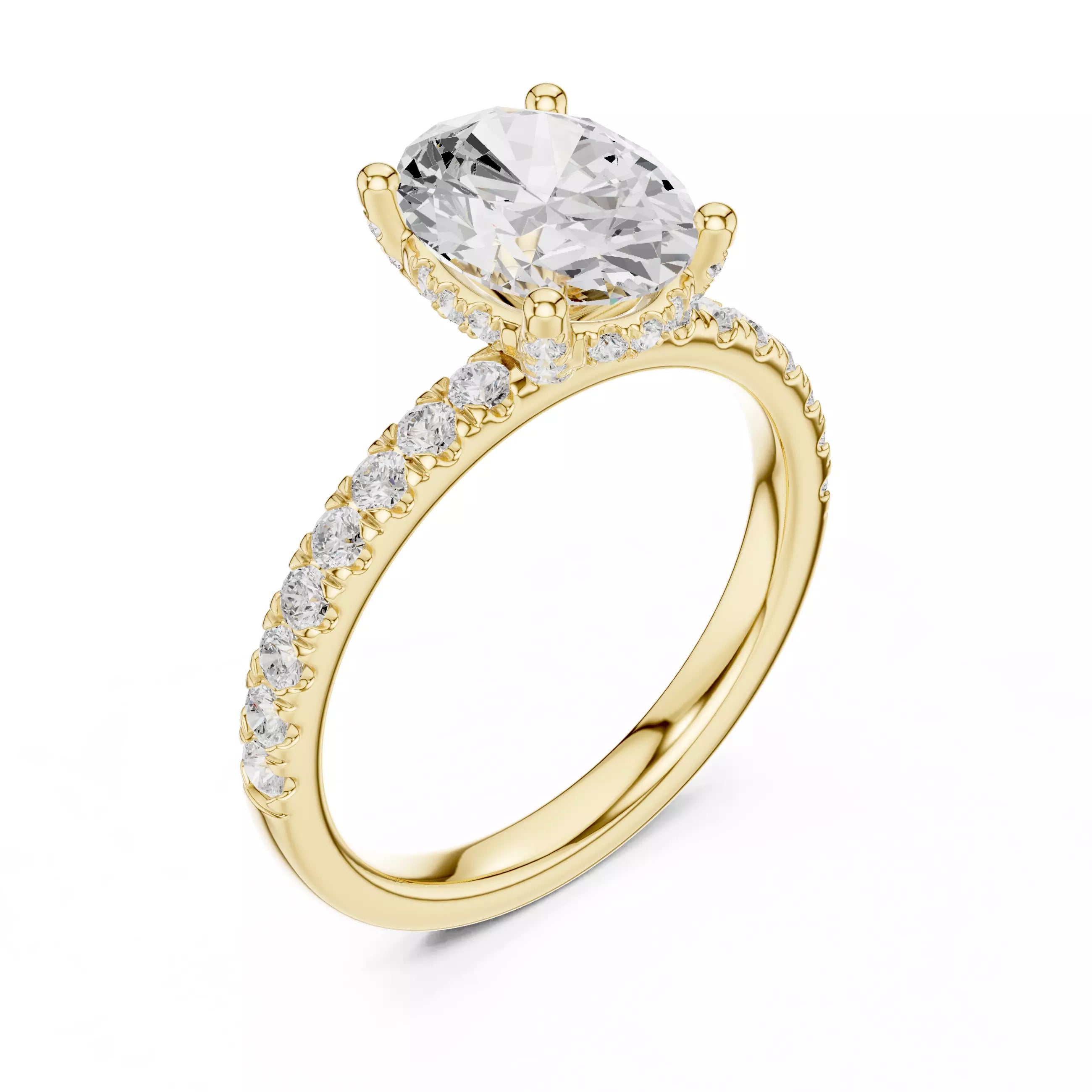 Pavé Solitaire Ring - Oval