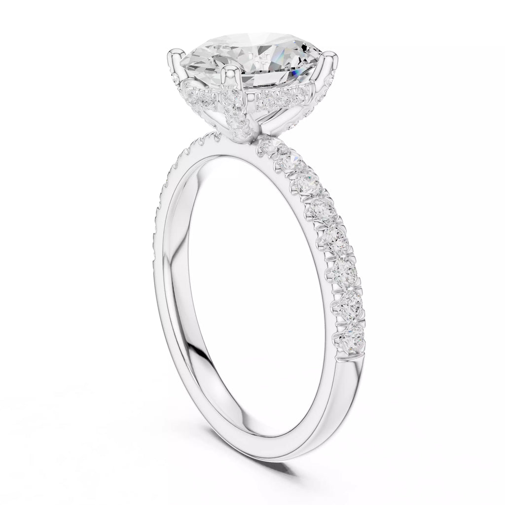 Pavé Solitaire Ring - Oval
