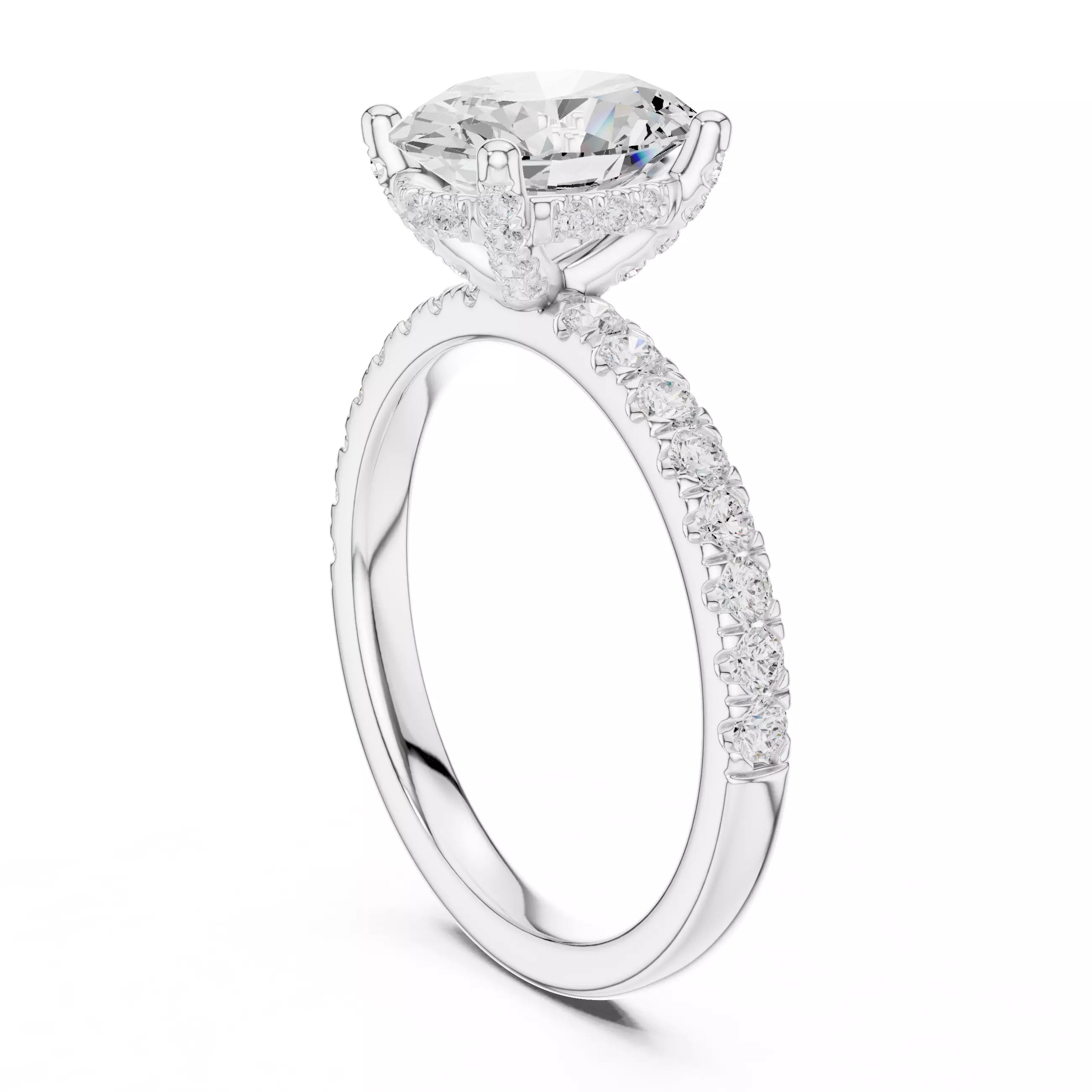 Pavé Solitaire Ring - Oval