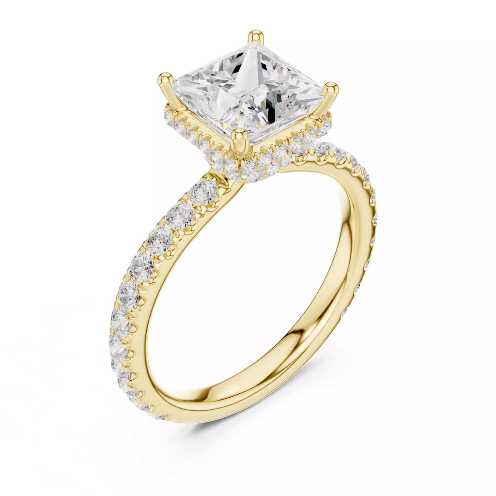 Pavé Solitaire Ring - Princess