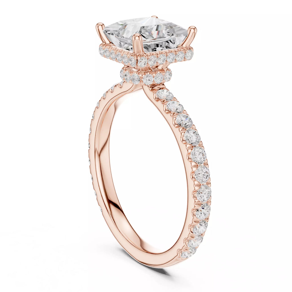Pavé Solitaire Ring - Princess