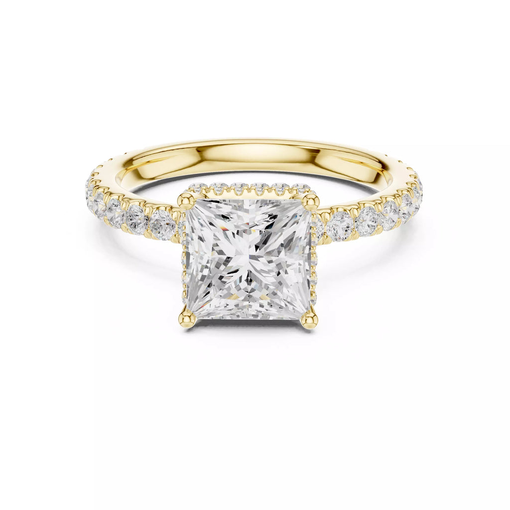 Pavé Solitaire Ring - Princess