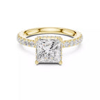 Pavé Solitaire Ring - Princess