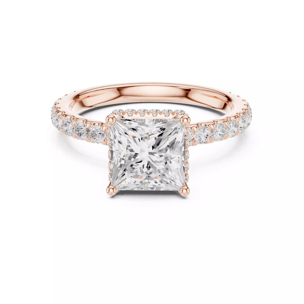 Pavé Solitaire Ring - Princess