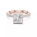 Pavé Solitaire Ring - Princess