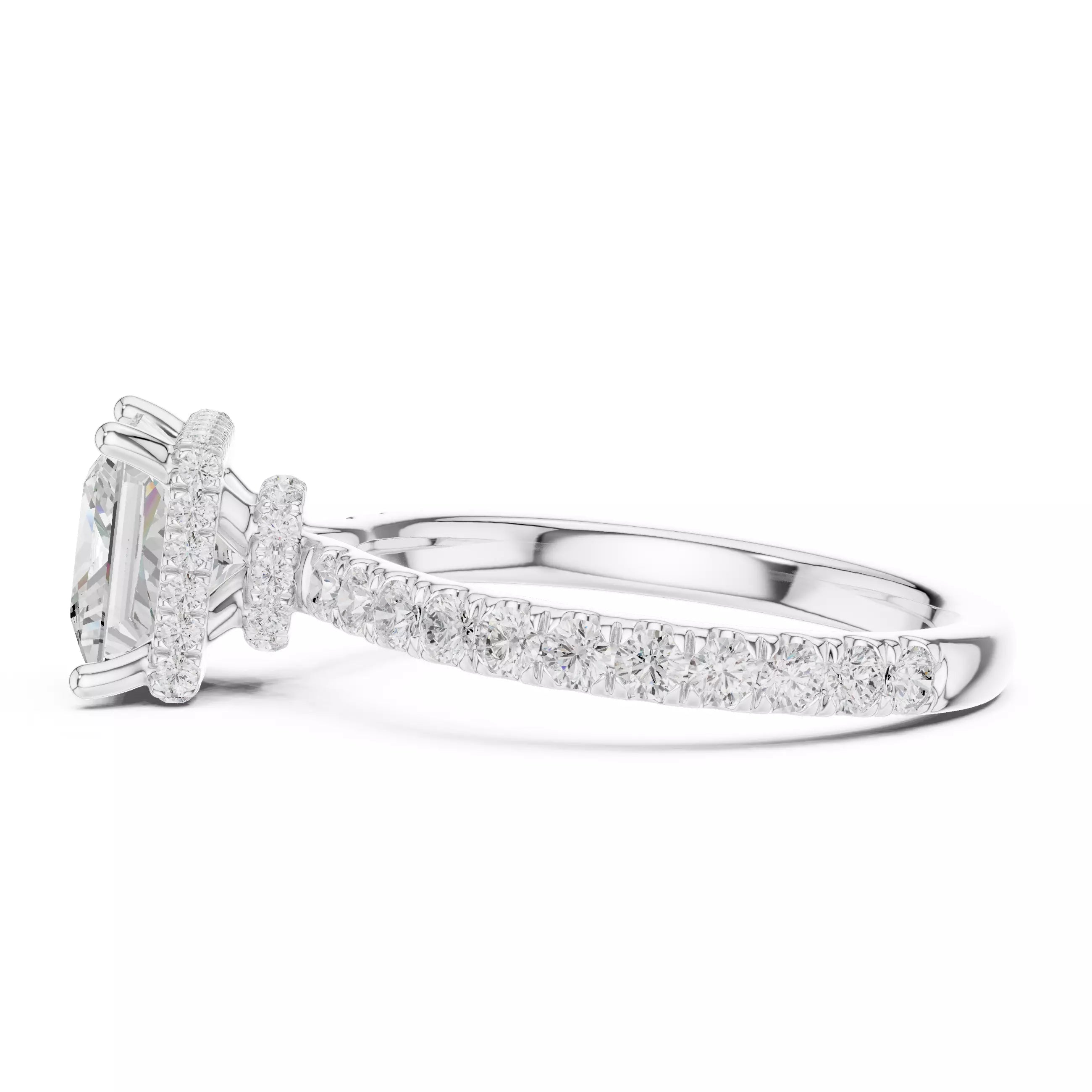 Pavé Solitaire Ring - Princess