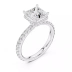 Pavé Solitaire Ring - Princess