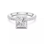 Pavé Solitaire Ring - Princess