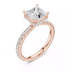 Pavé Solitaire Ring - Princess