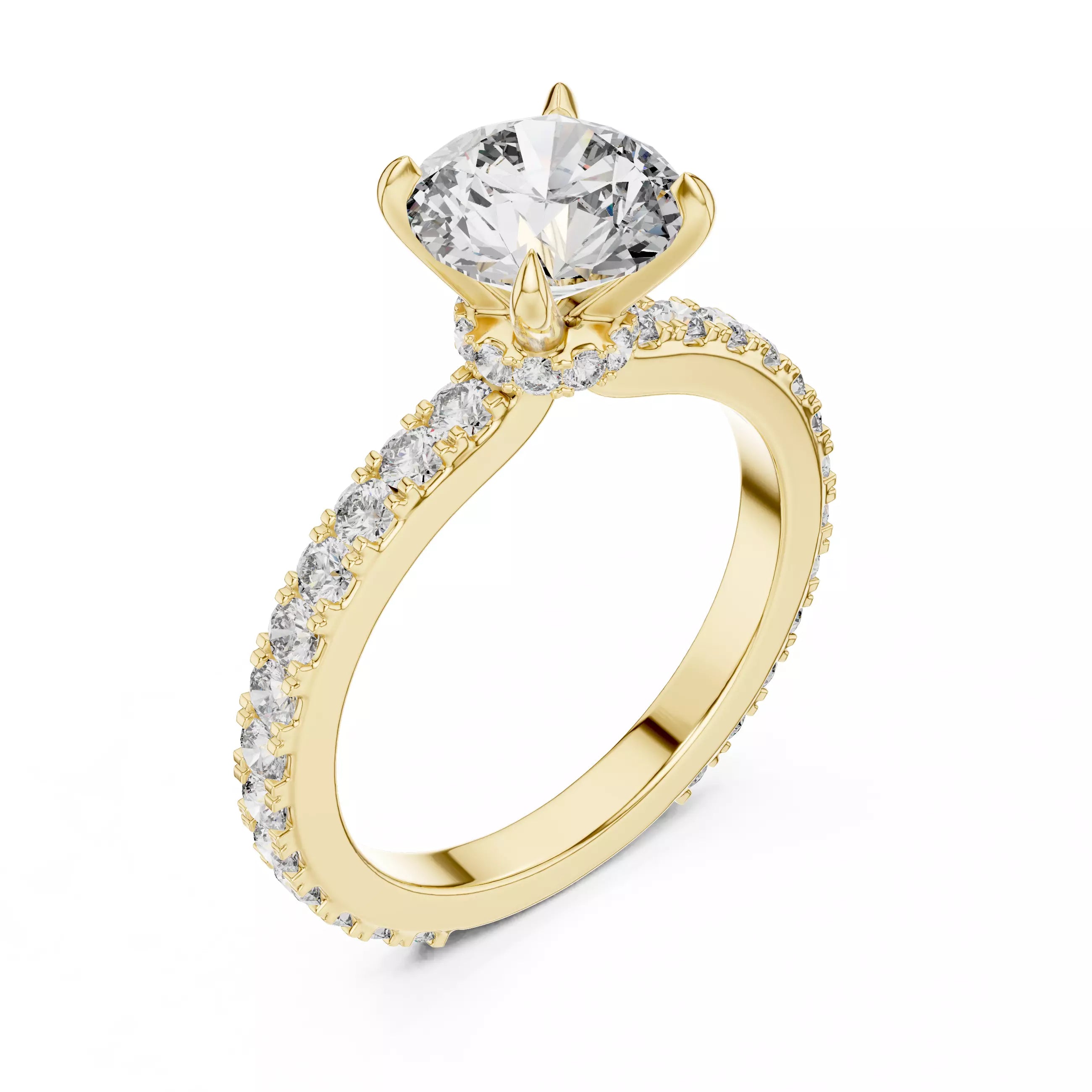 Pavé Solitaire Ring - Round