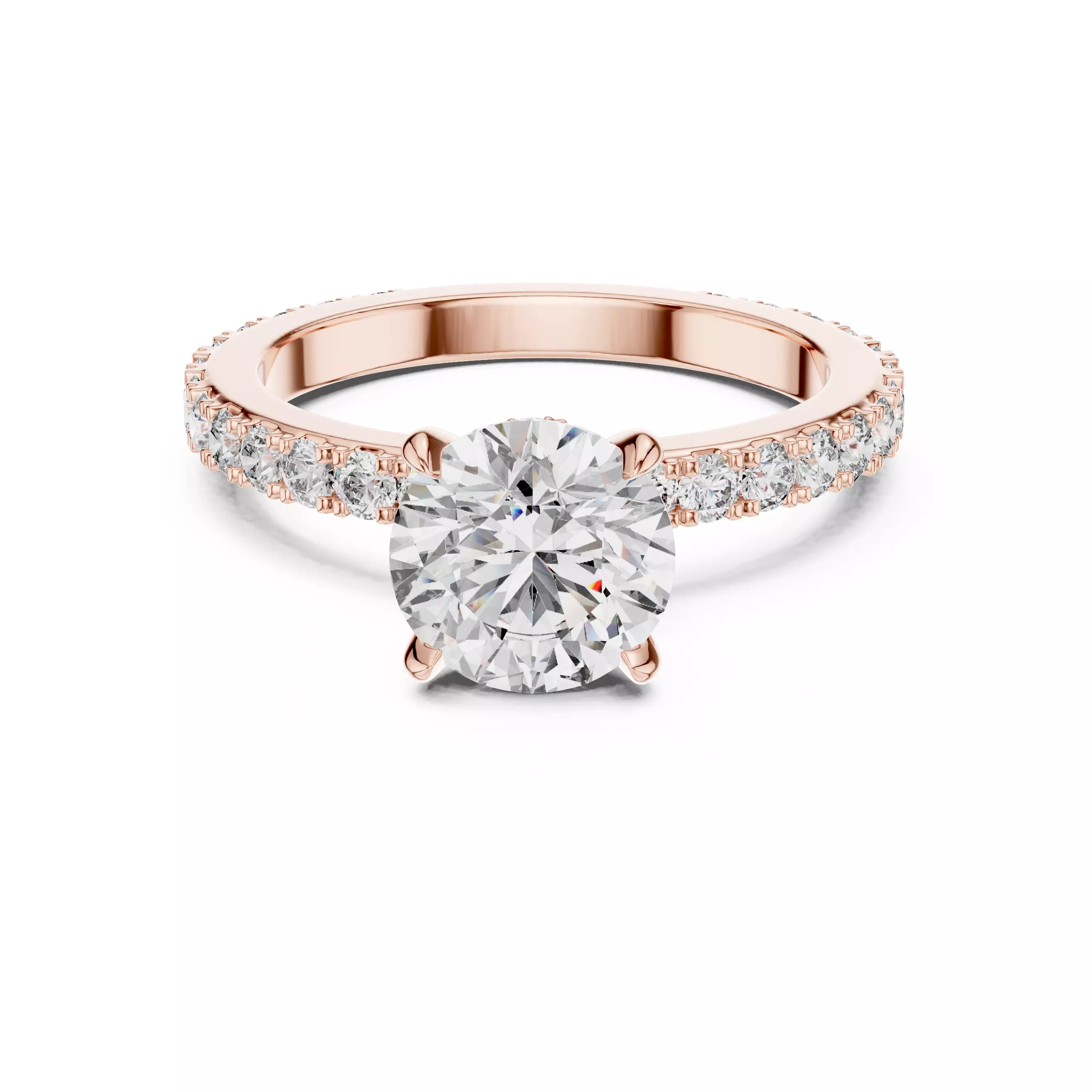 Pavé Solitaire Ring - Round