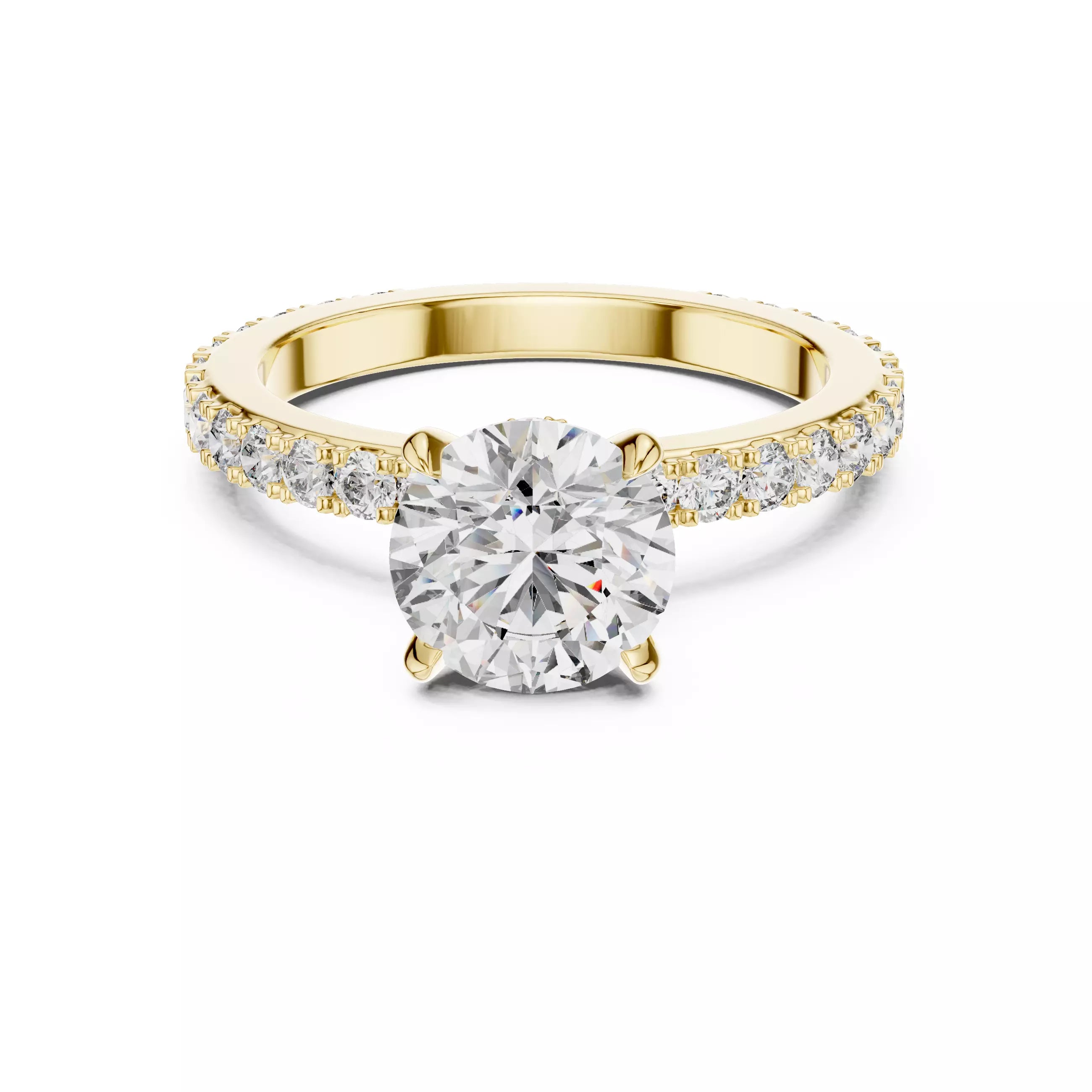 Pavé Solitaire Ring - Round