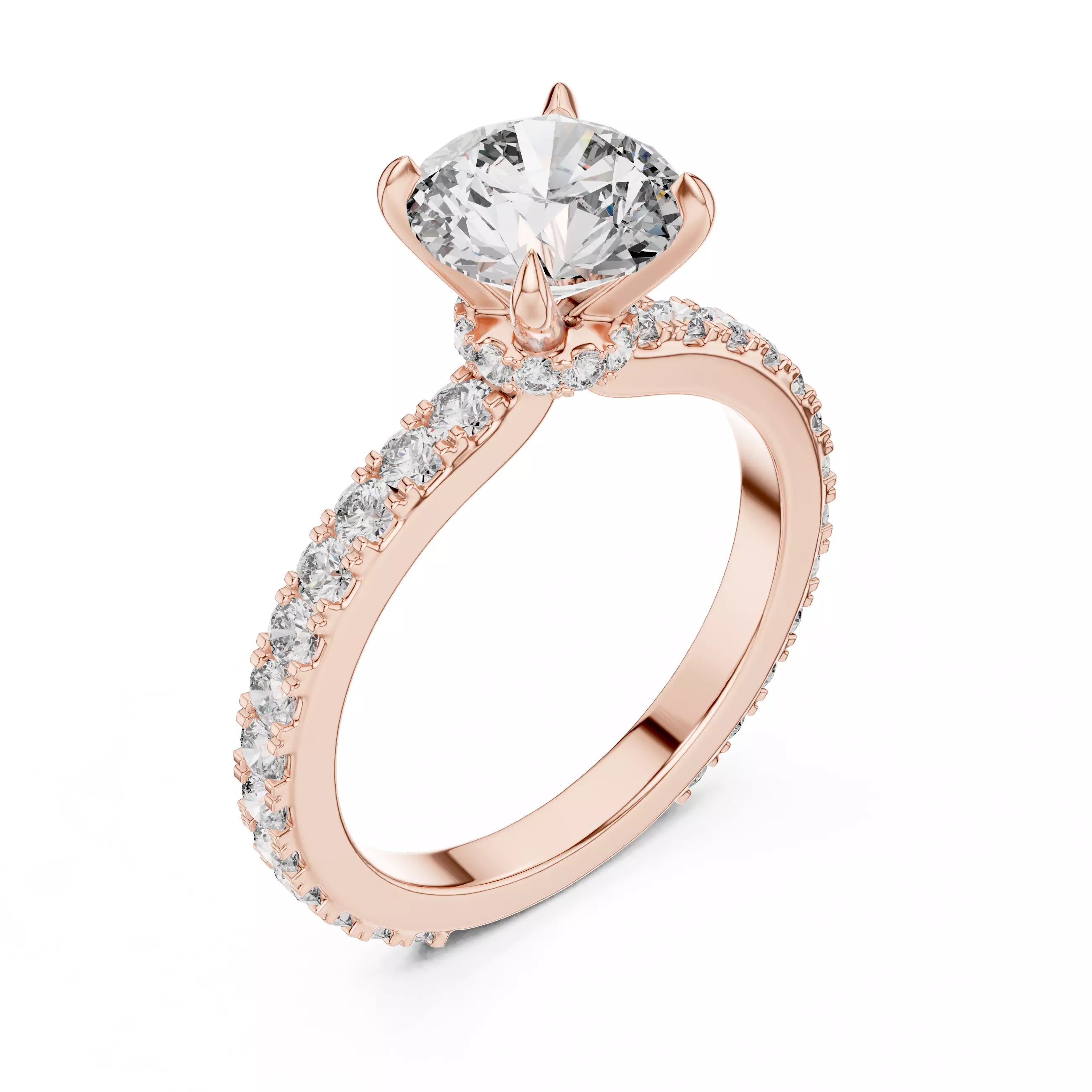 Pavé Solitaire Ring - Round