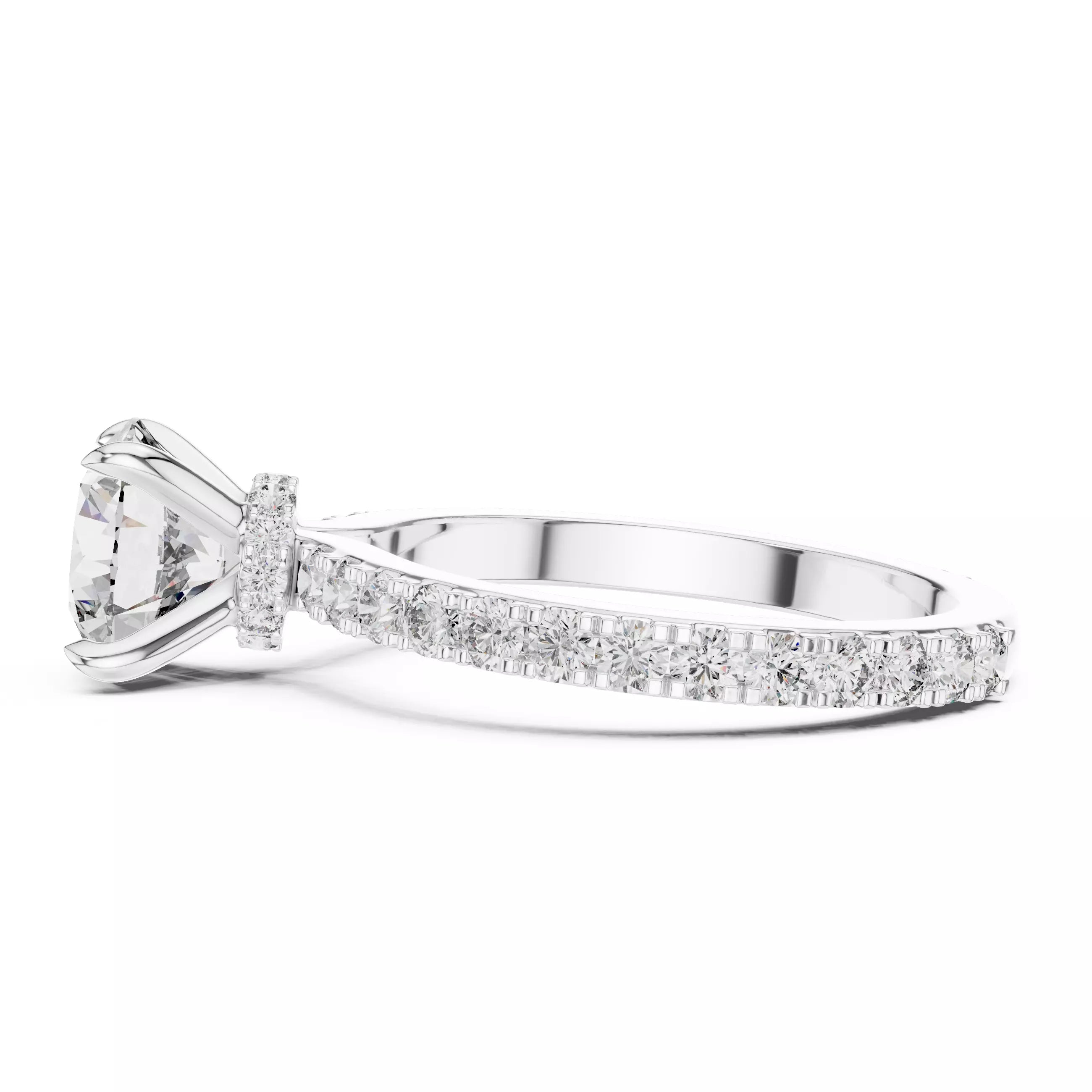 Pavé Solitaire Ring - Round
