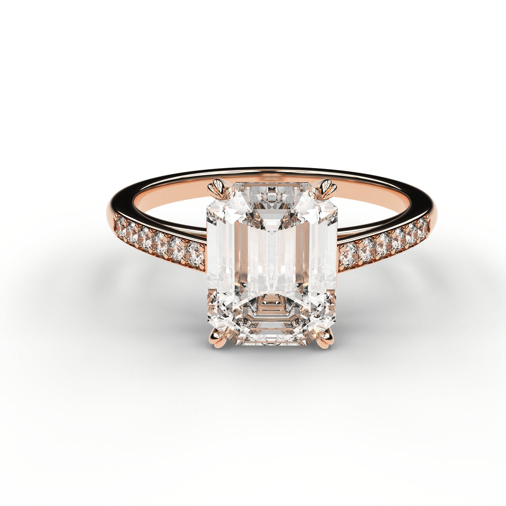 Classic Cathedral Ring - Emerald Cut