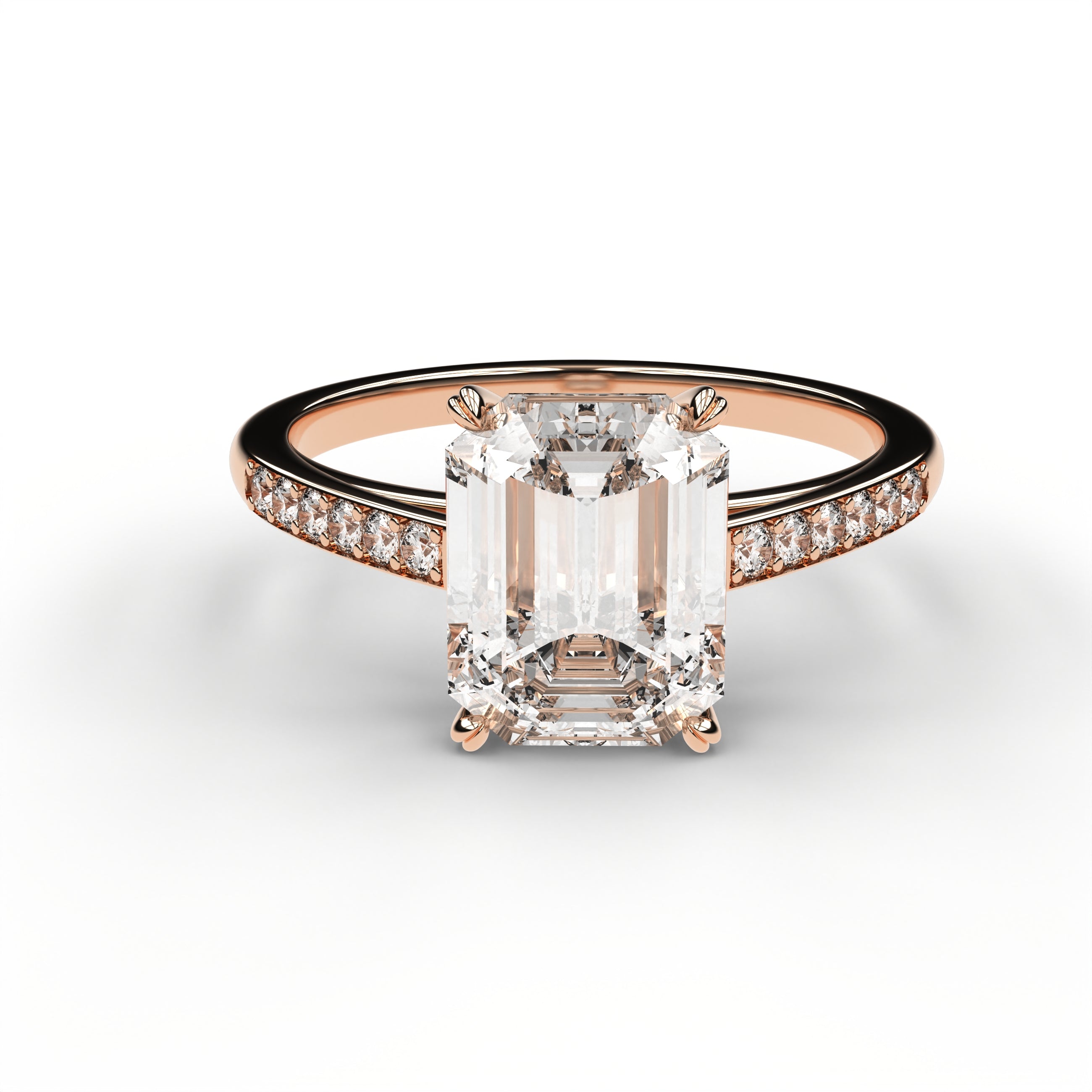 Classic Cathedral Ring - Emerald Cut