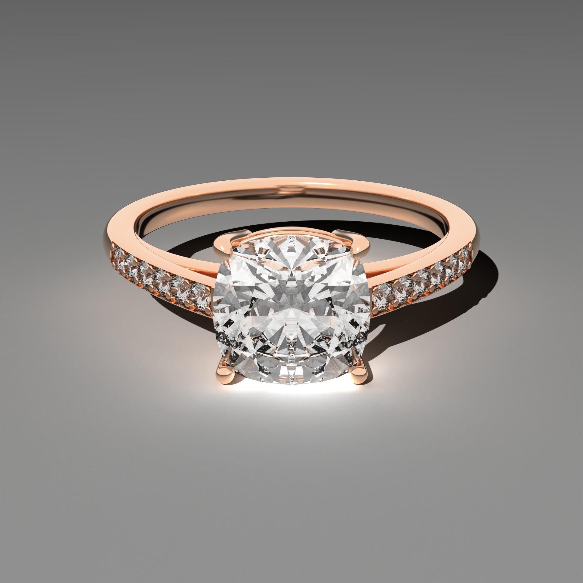 Classic Cathedral Ring - Cushion
