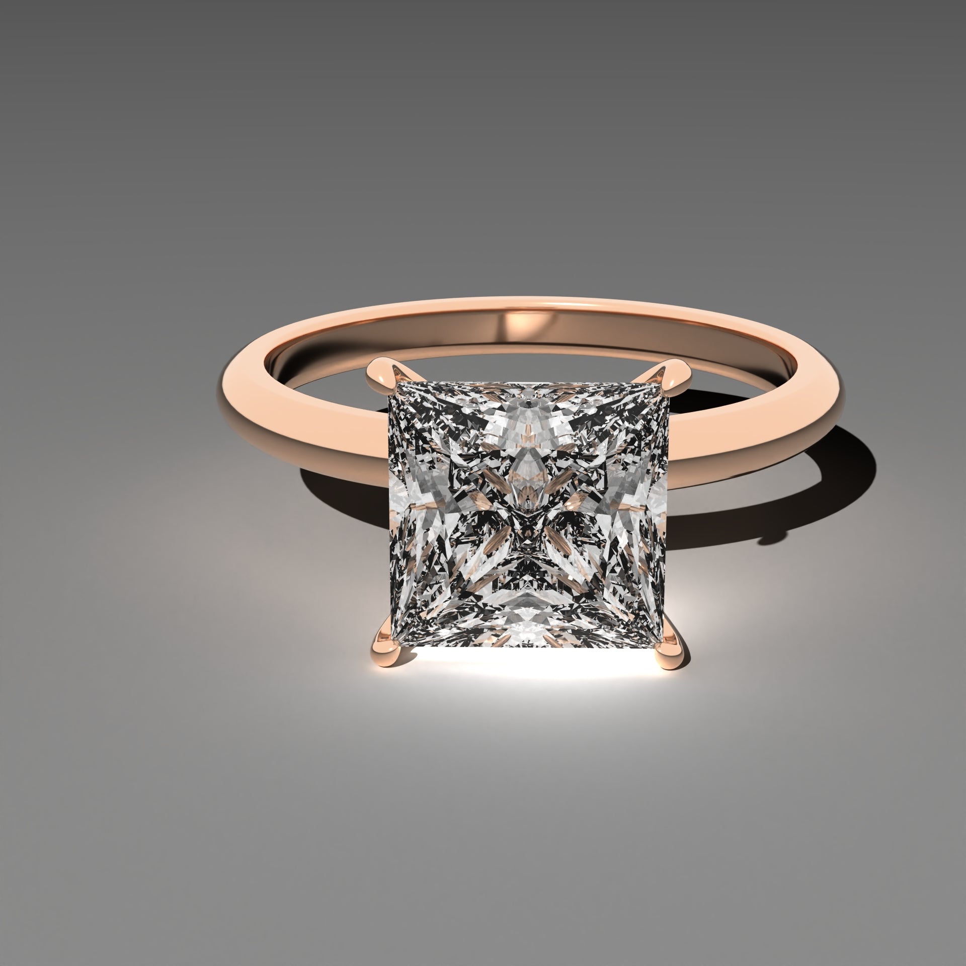 Minimal Solitaire Ring - Princess