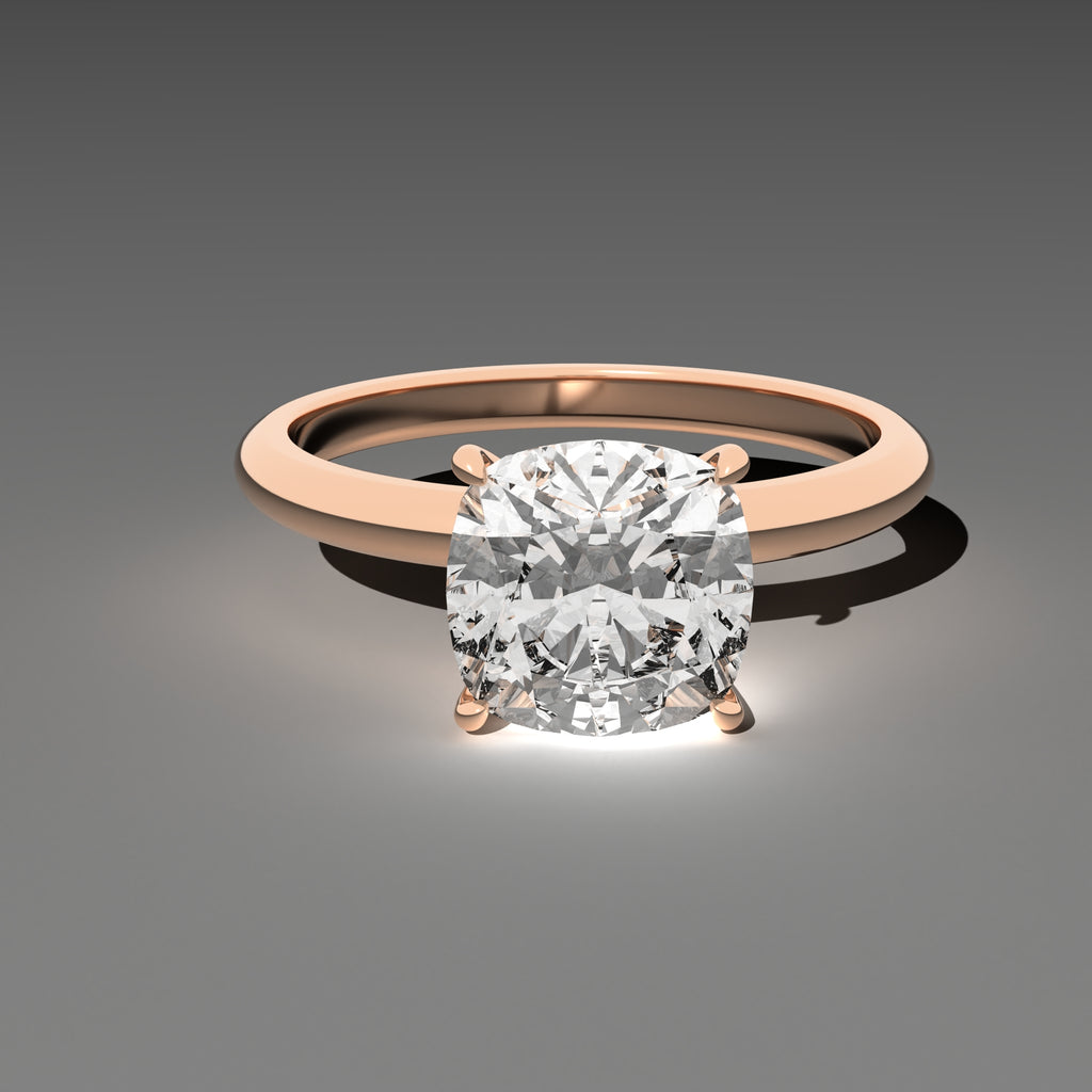 Minimal Solitaire Ring - Cushion