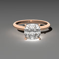Minimal Solitaire Ring - Cushion
