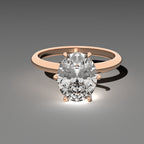 Minimal Solitaire Ring - Oval