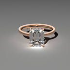 Classic Solitaire Ring - Emerald Cut