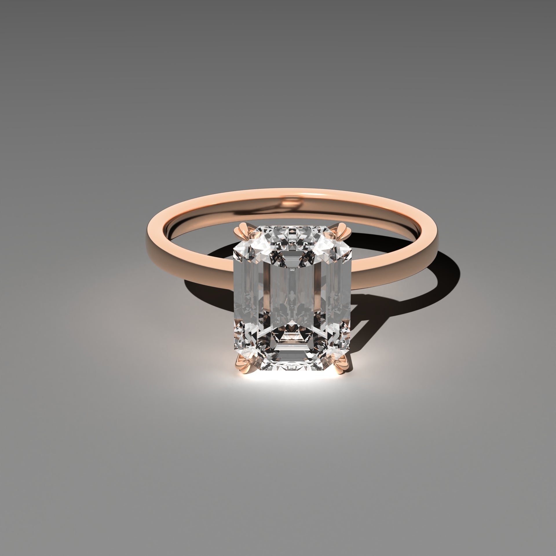 Classic Solitaire Ring - Emerald Cut