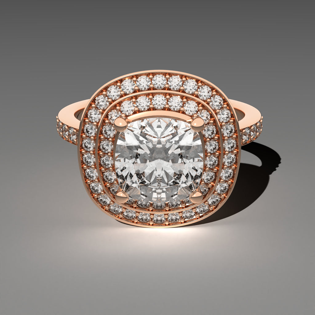 Floating Halo Solitaire - Cushion