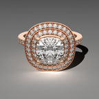 Floating Halo Solitaire - Cushion