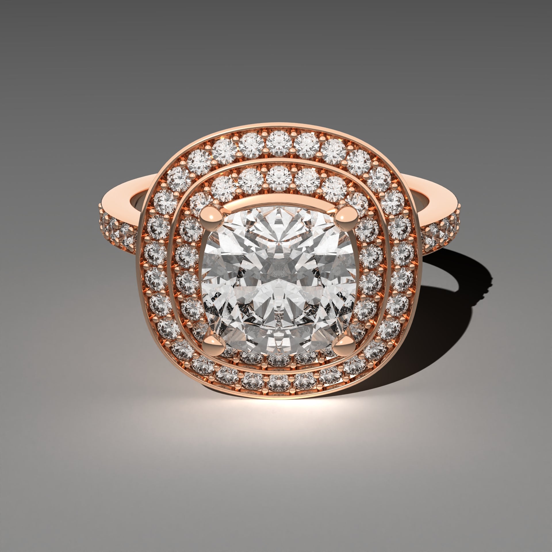 Floating Halo Solitaire - Cushion