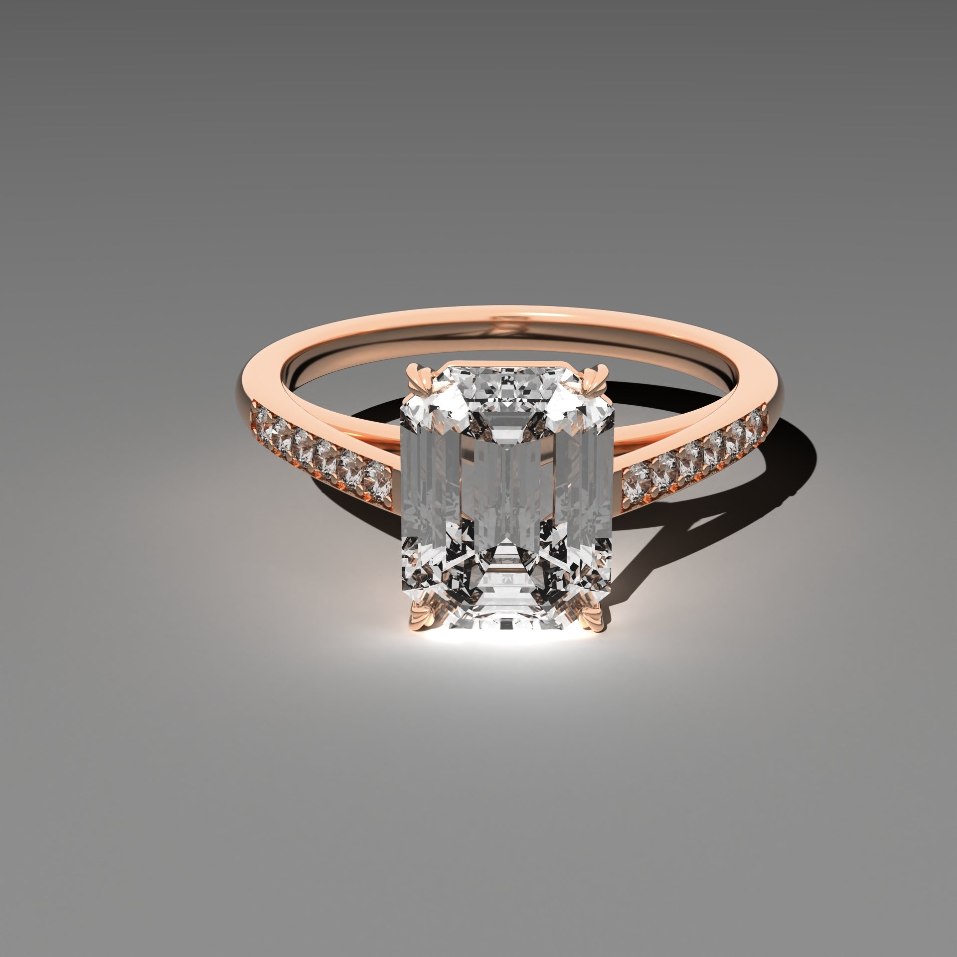 Minimal Cathedral Ring - Emerald