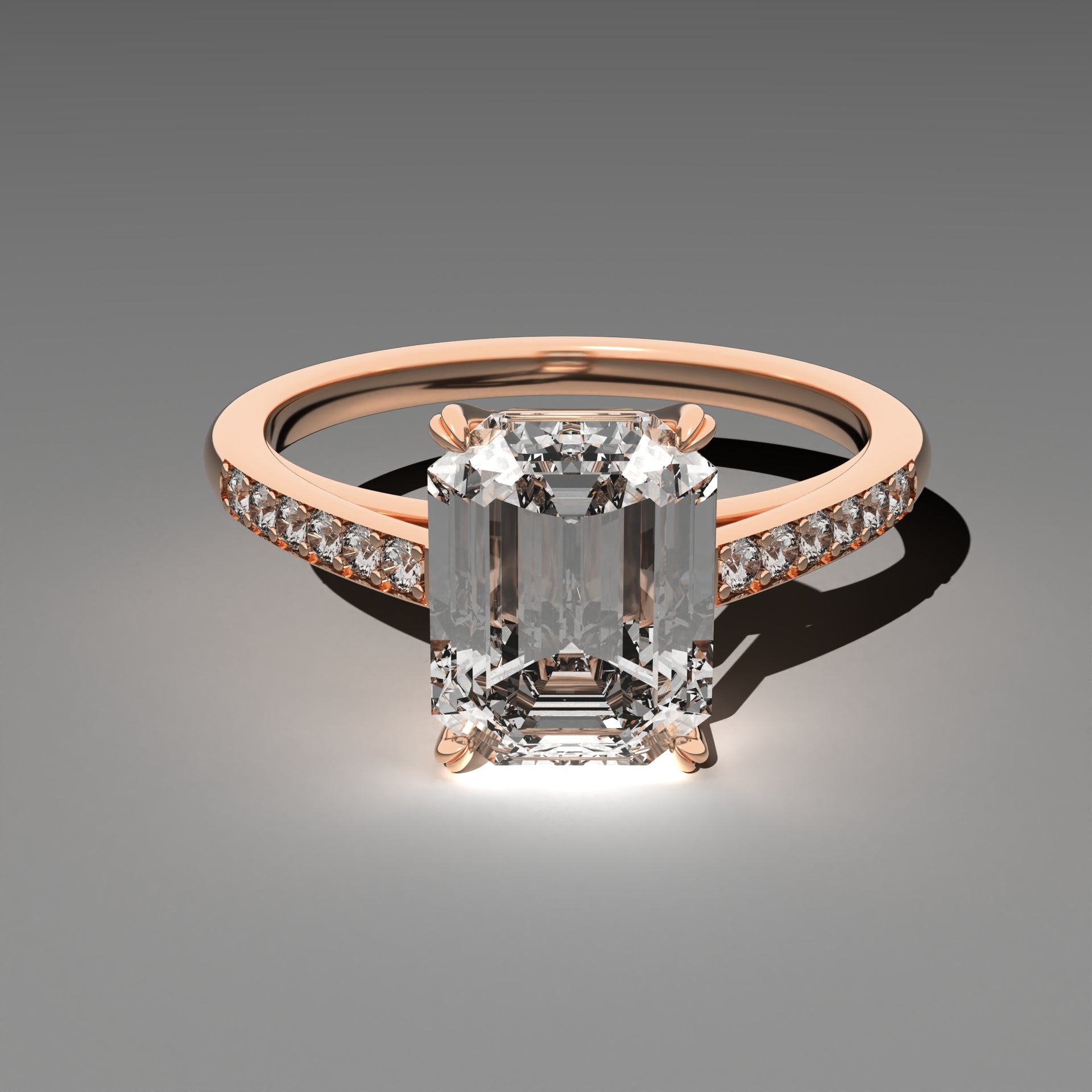 Classic Cathedral Ring - Emerald Cut