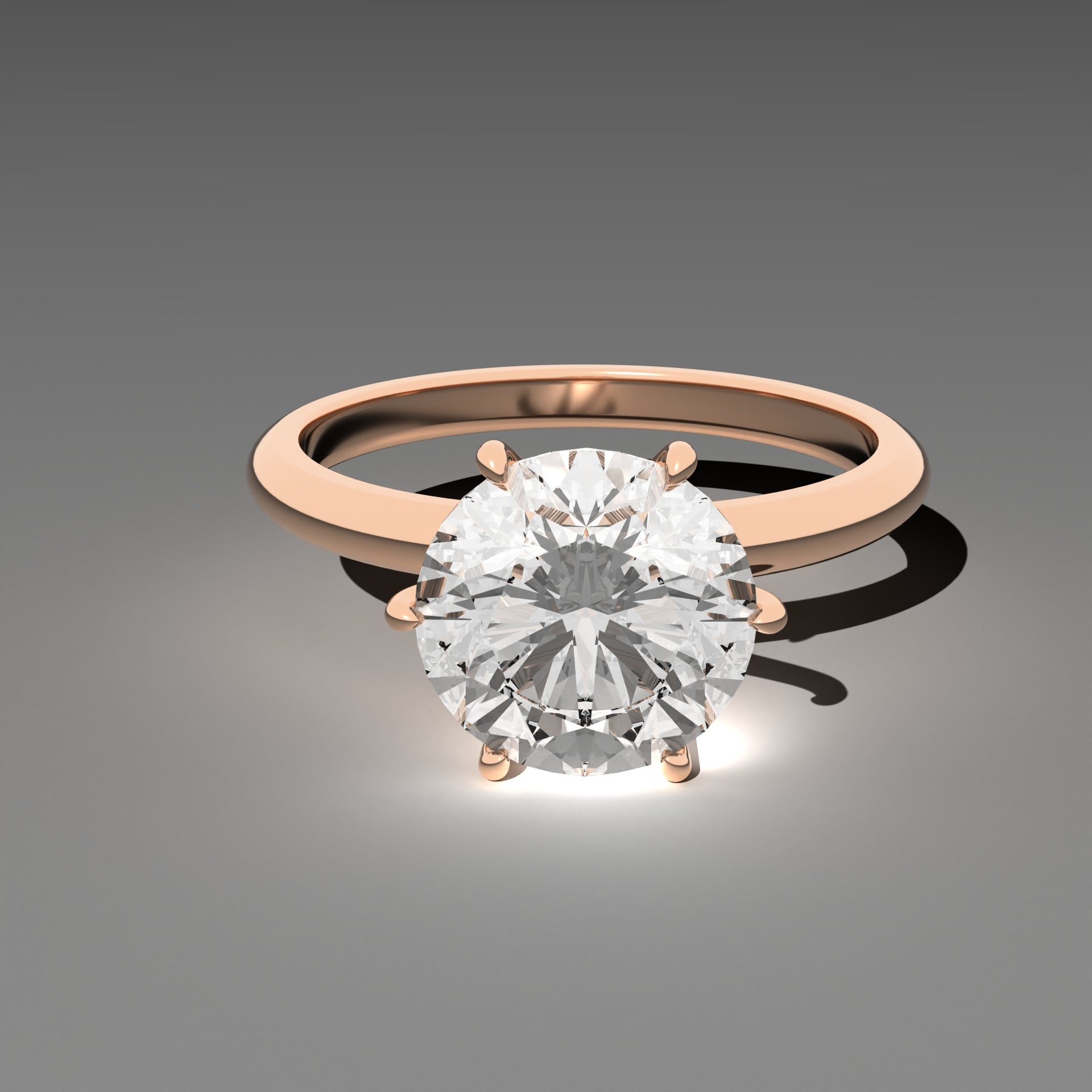 Minimal Solitaire Ring - Round