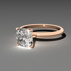 Minimal Solitaire Ring - Cushion