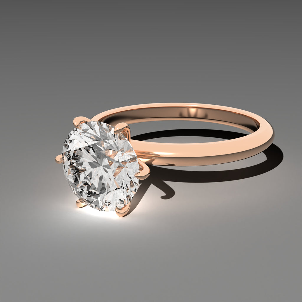 Minimal Solitaire Ring - Round