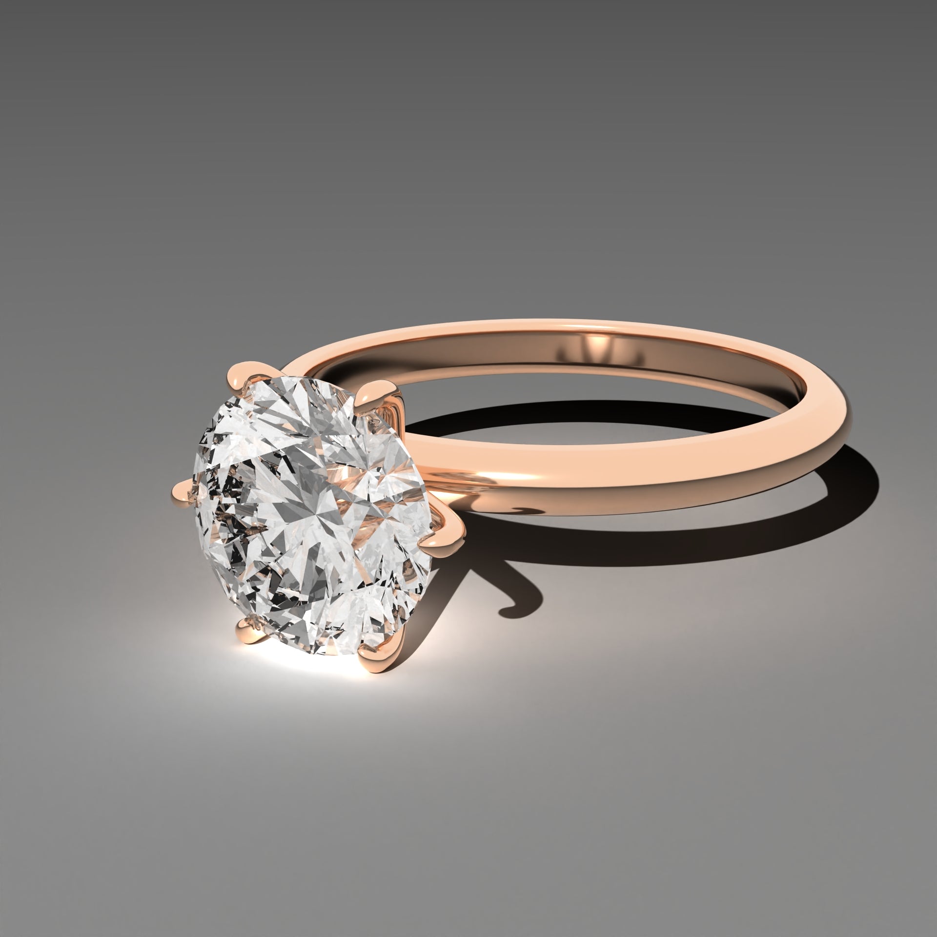 Minimal Solitaire Ring - Round