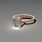 Classic Solitaire Ring - Emerald Cut