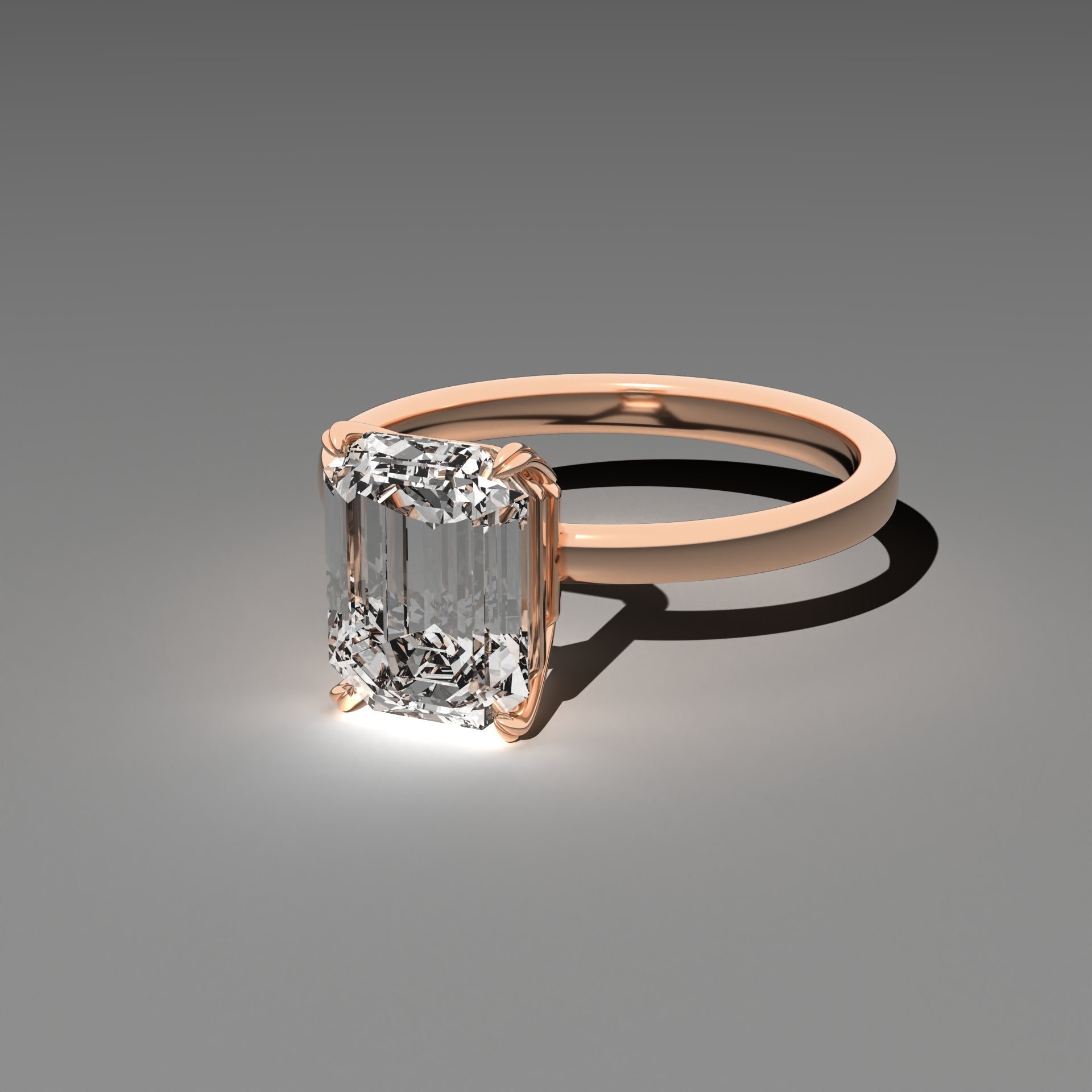 Classic Solitaire Ring - Emerald Cut