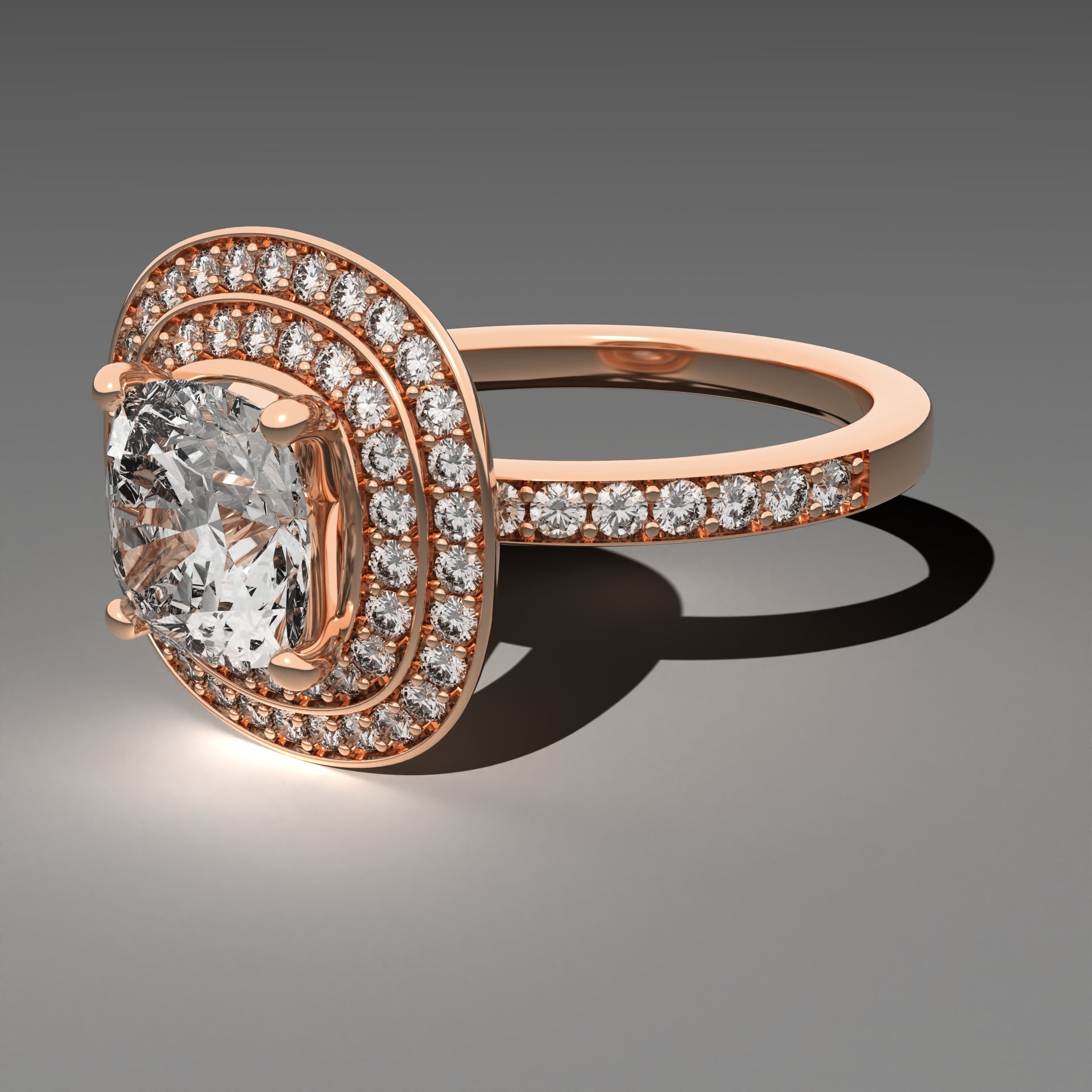 Floating Halo Solitaire - Cushion