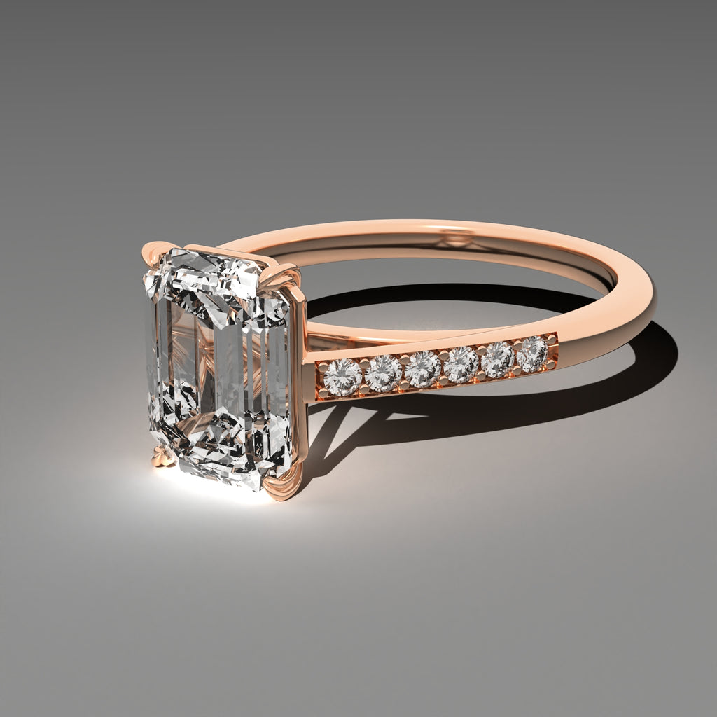 Minimal Cathedral Ring - Emerald