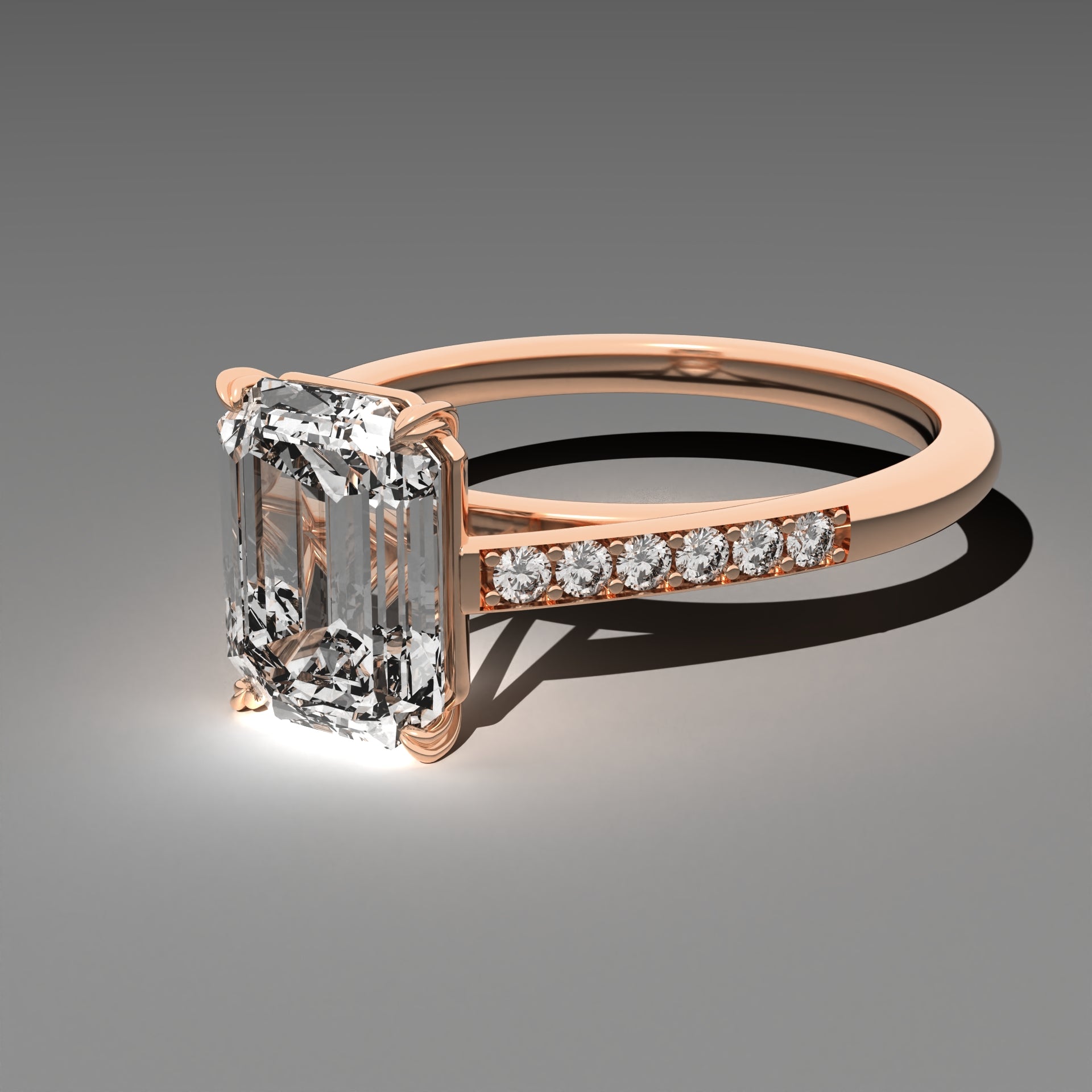 Minimal Cathedral Ring - Emerald