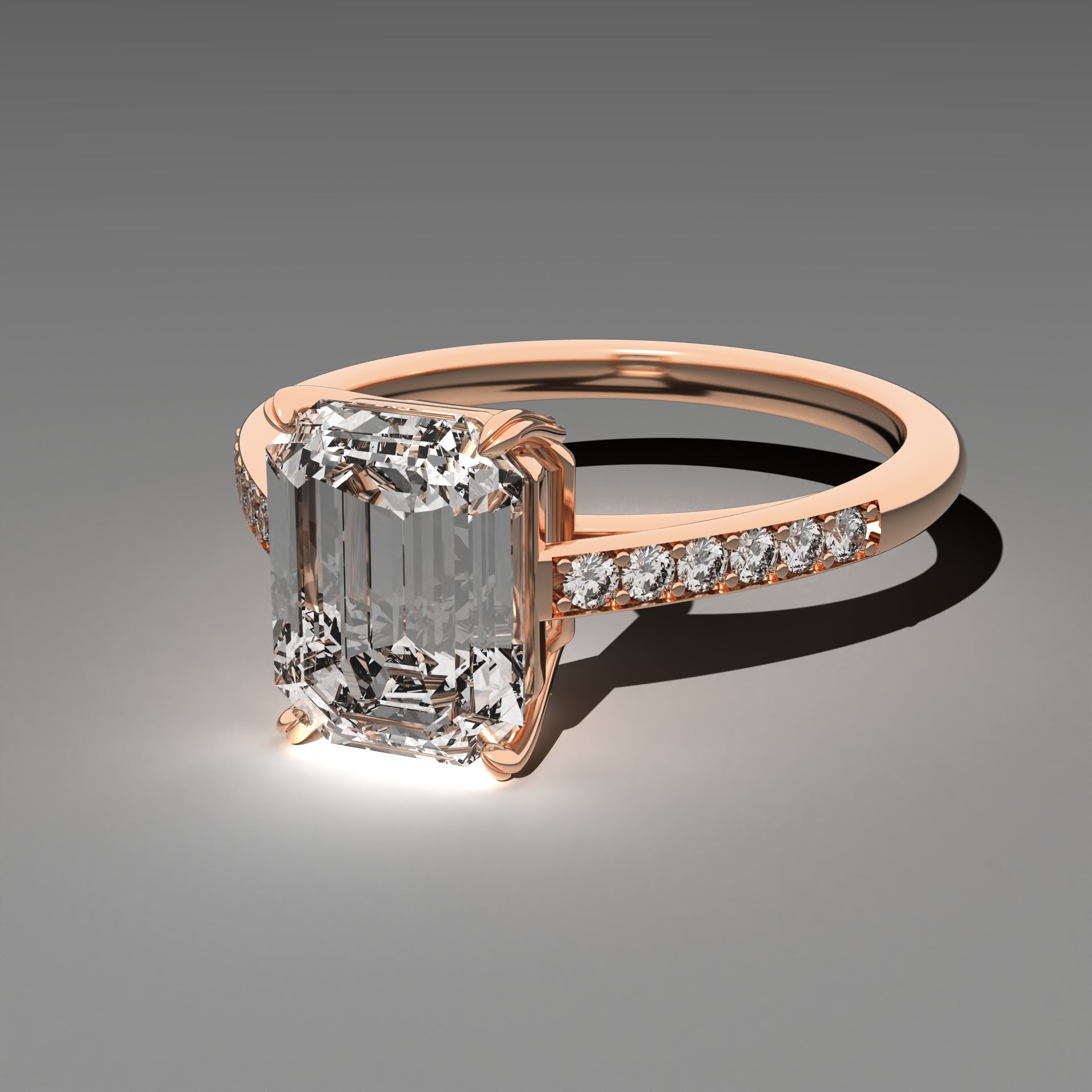 Classic Cathedral Ring - Emerald Cut