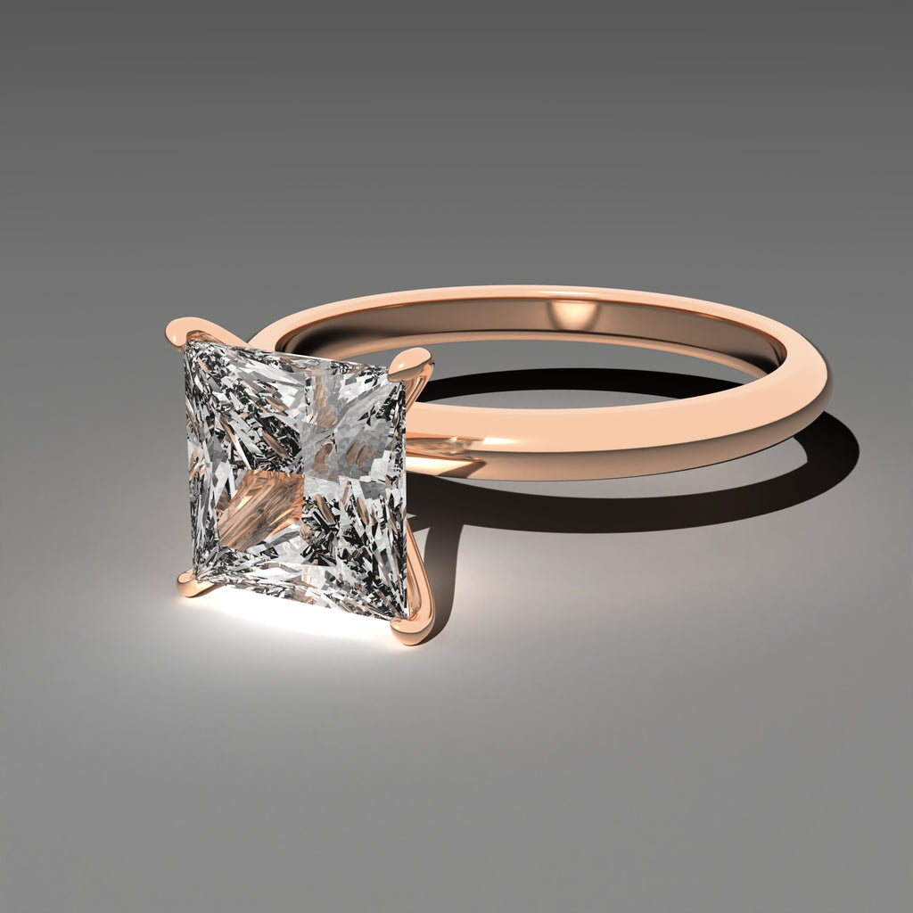 Minimal Solitaire Ring - Princess