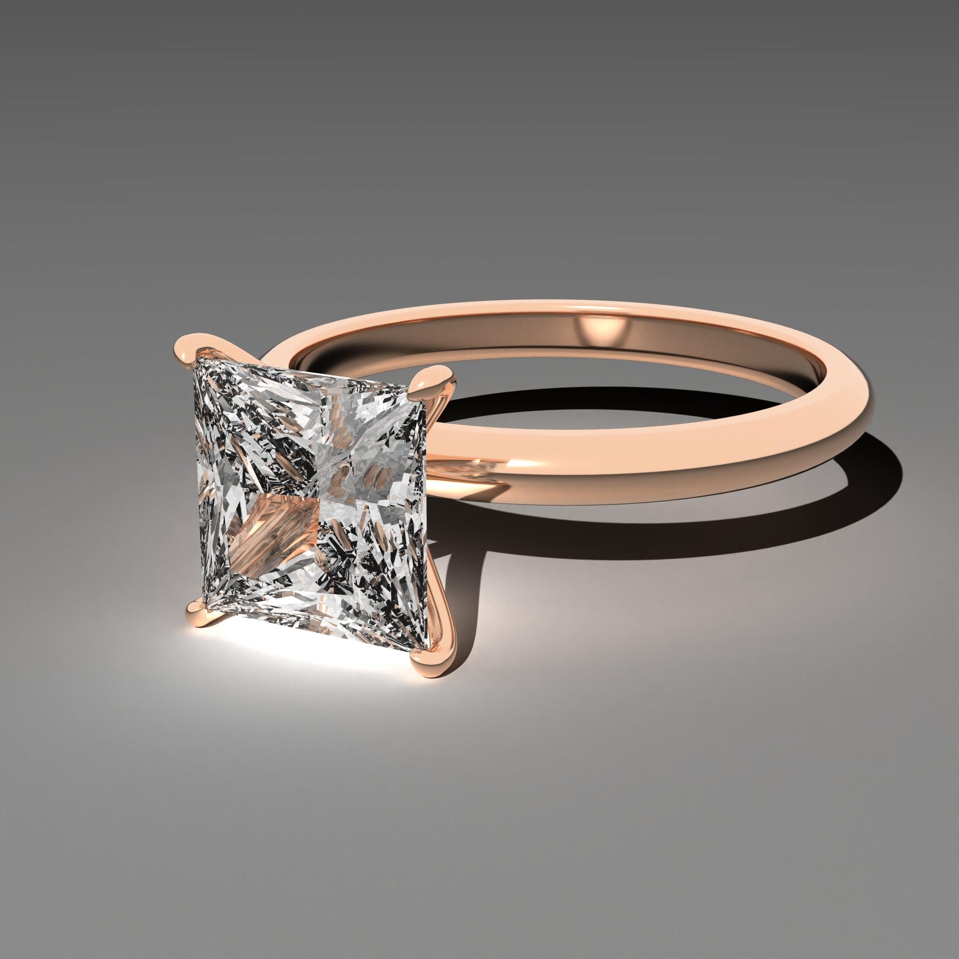 Minimal Solitaire Ring - Princess