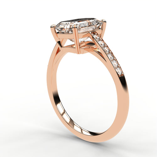 Classic Cathedral Ring - Emerald Cut