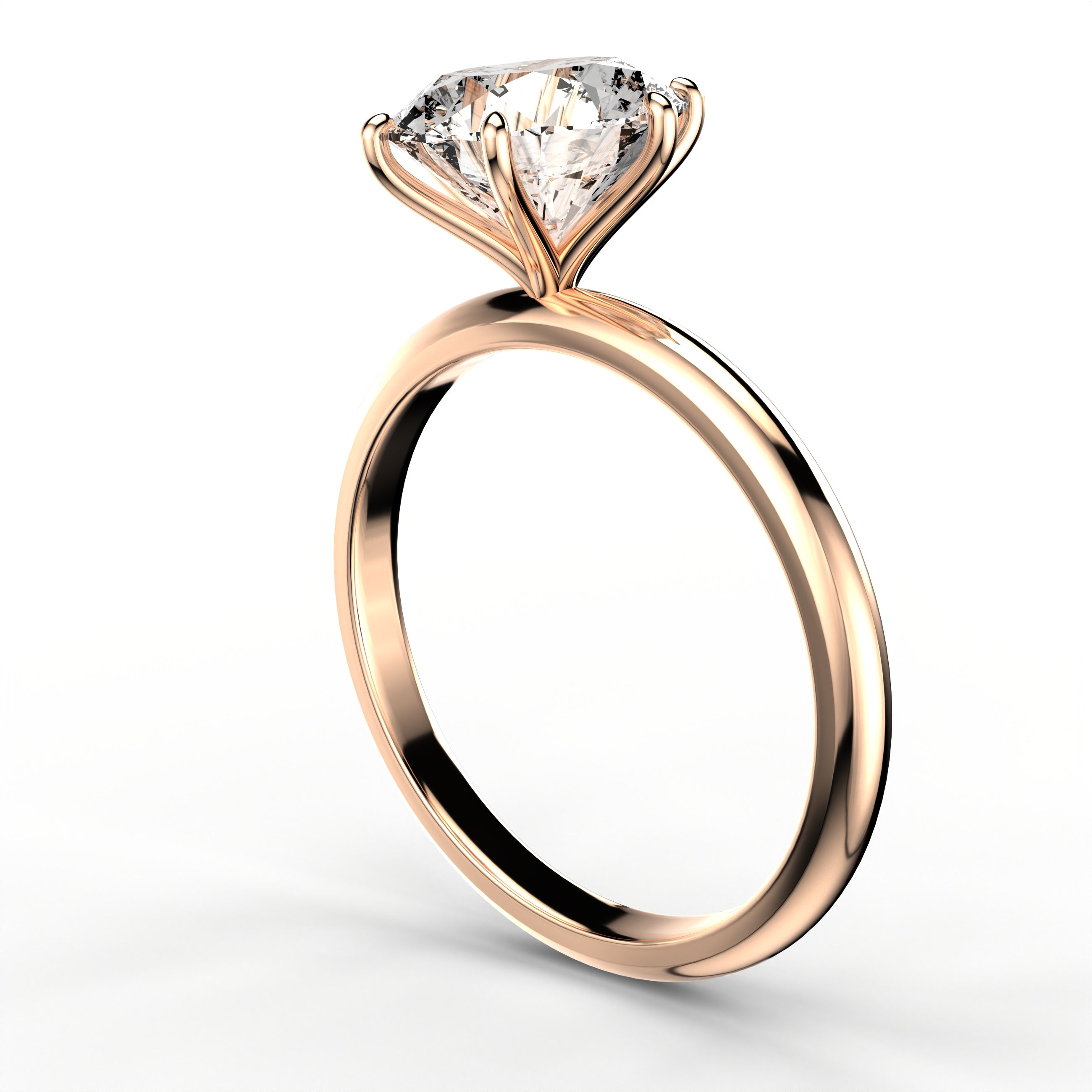 Minimal Solitaire Ring - Round