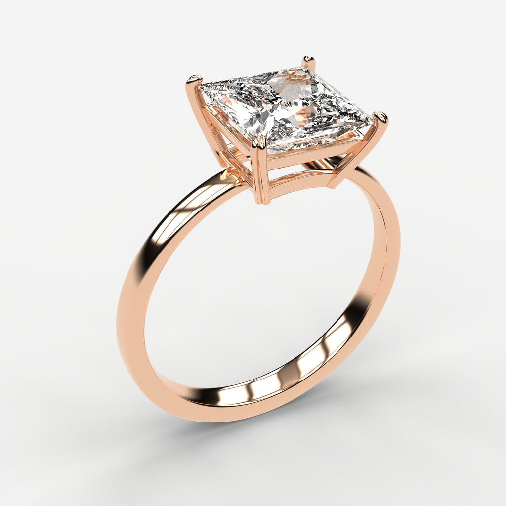 Classic Solitaire Ring - Princess