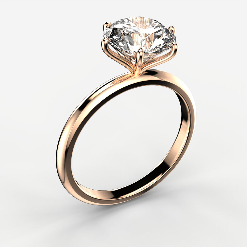 Minimal Solitaire Ring - Round