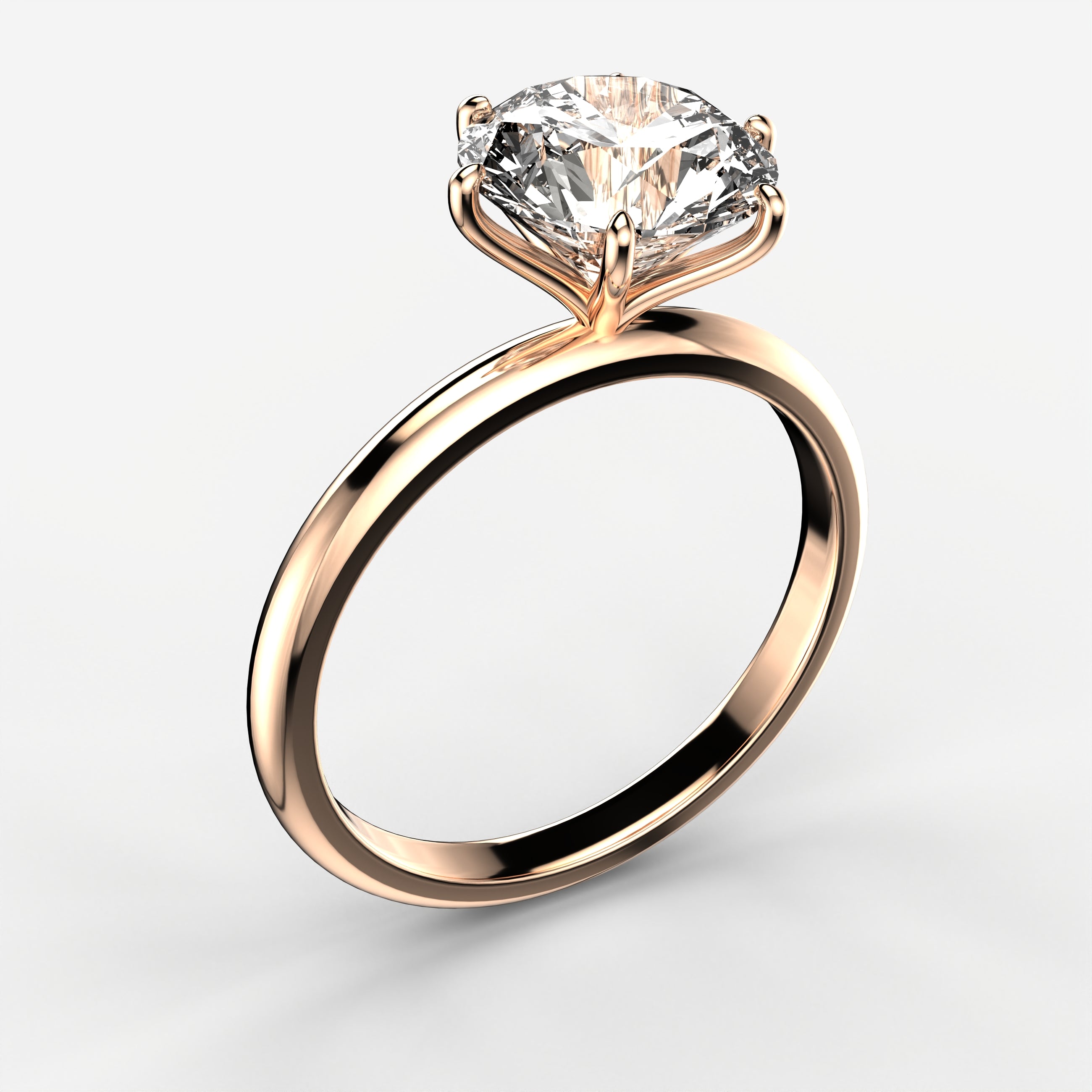 Minimal Solitaire Ring - Round